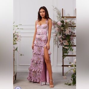 V Chapman The Lisianthus Dress in Lilac Tapestry Rose Size 6 worn once